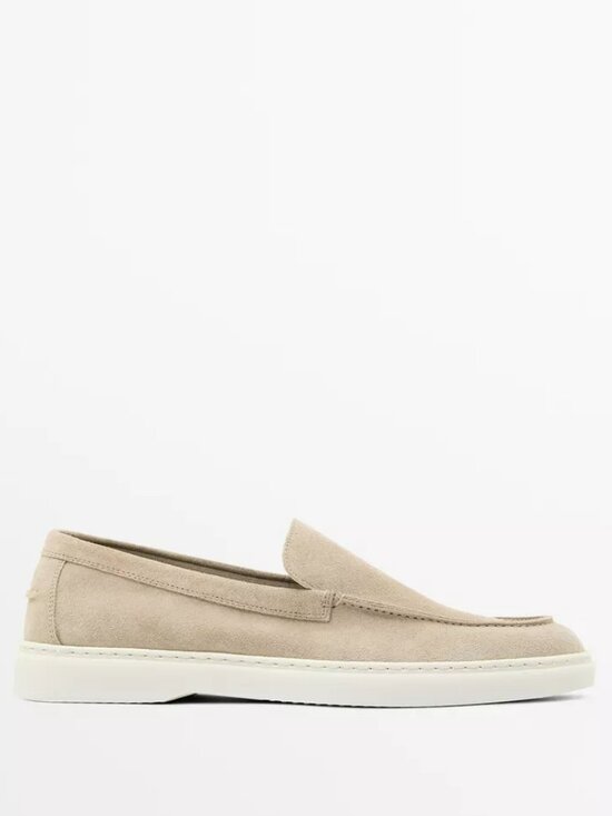 Massimo Dutti Other - Massimo Dutti Split leather loafers with moc toe - Color: Sand - Size: Men 8